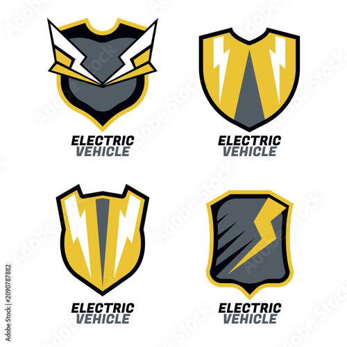 Electric Vehicle emblem or badge design set