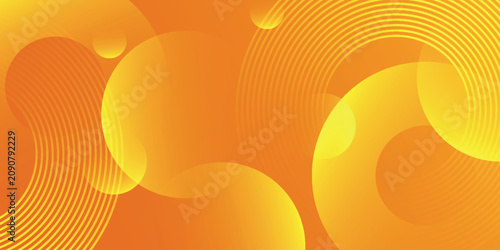 Billede på lærred Abstract techno background with geometric shapes and glowing circular lines