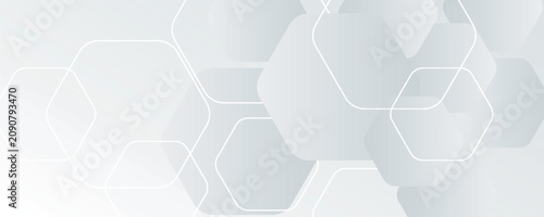 Canvastavla White background abstract art vector illustration with hexagon shape