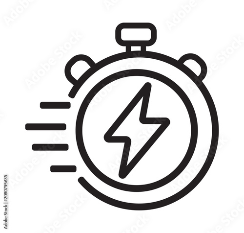 Photos Speed Stopwatch Icon with Lightning Bolt