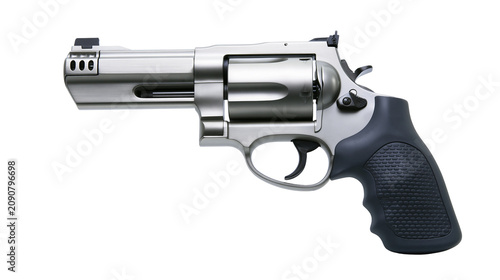 Obraz na plátně Silver revolver handgun with black grip