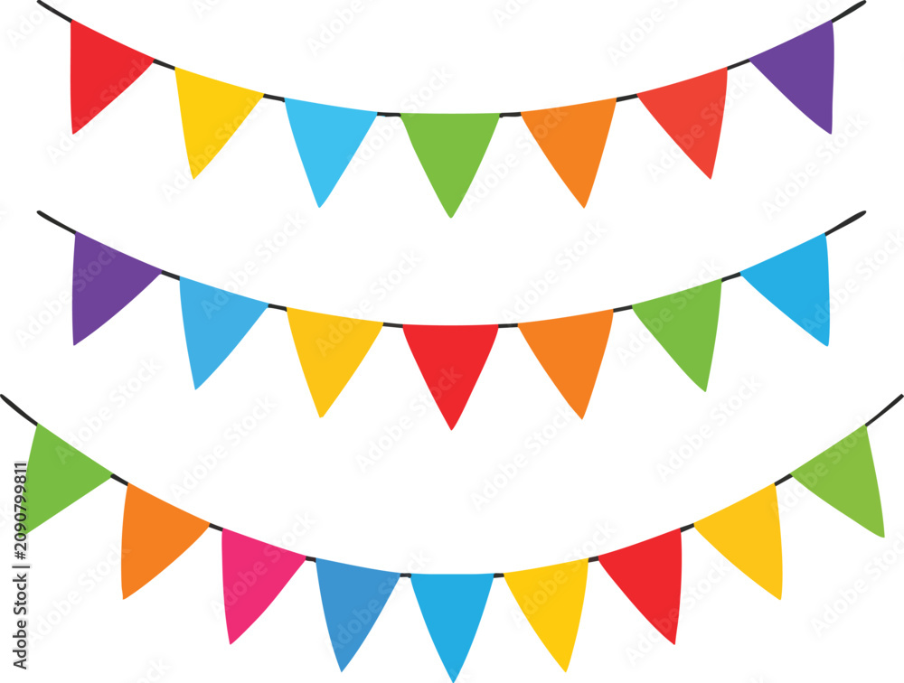 Fototapeta premium Colorful Party Bunting Flags Vector Illustration