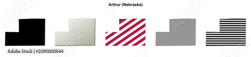 Photos Arthur (Nebraska) blank outline map set