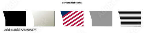 Foto Bartlett (Nebraska) blank outline map set