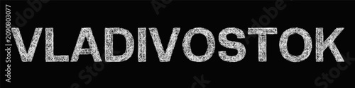 Schilderij op canvas Sketch Vladivostok text design element