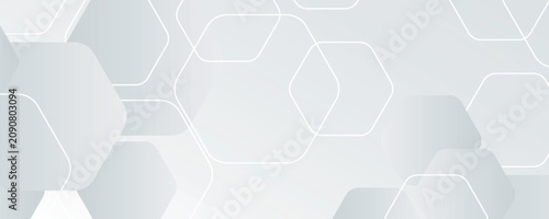 Cuadro en lienzo White background abstract art vector illustration with hexagon shape