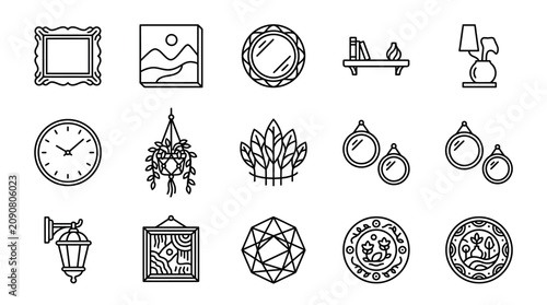 Foto Various decorative icons and symbols.