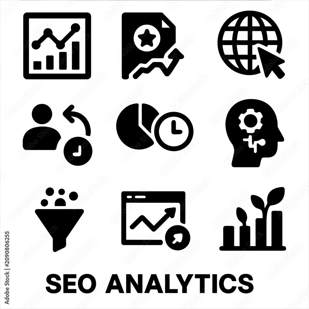 Obraz premium Traffic performance bounce icon icons behavior vector engagement seo conversions heat analytics