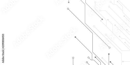 Abstract circuit board lines and dots on white background 4