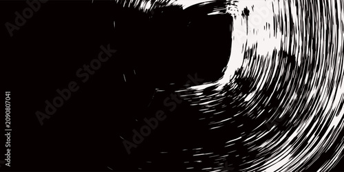 Photography Abstract circle with brush stroke, Grunge texture white and black