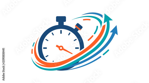 Photography A stopwatch with colorful motion lines.