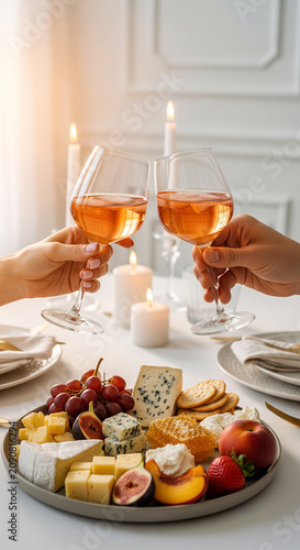 Elegant Valentine’s Dinner with Rosé Wine Toast – Pinterest-Ready Romantic Lifestyle Photography