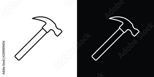Fotografie Hammer icon line clipart series. EPS10