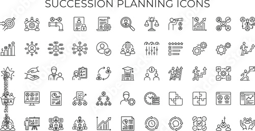 Bild auf Leinwand Succession Planning and Business Strategy Icons