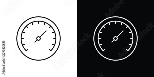 Speedometer icon line clipart series. EPS10