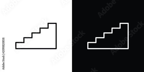Foto Stairs icon line clipart series. EPS10