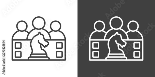 Foto Corporate Strategy Icon Set Vector Collection Isolated In Black And White