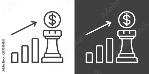 Photos Growth Strategy Icon Set Vector Collection Isolated In Black And White