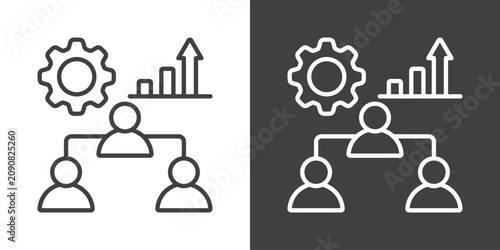 Foto Organizational Growth Icon Set Vector Collection Isolated In Black And White