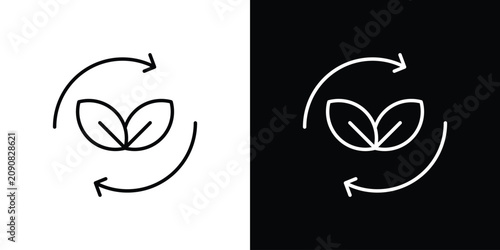 Photos Alternative energy icon line illustration group