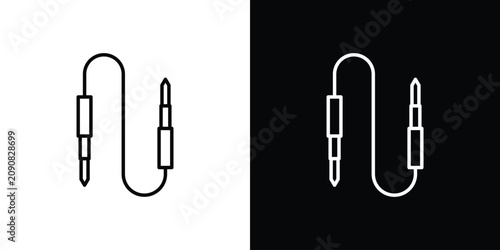 Картината върху платно Audio Cable icon line illustration group