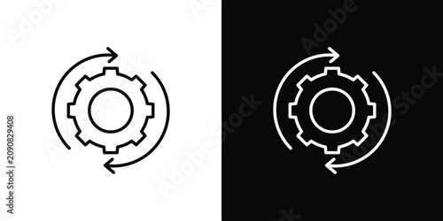 Tableau sur toile Continuous changes icon line illustration group