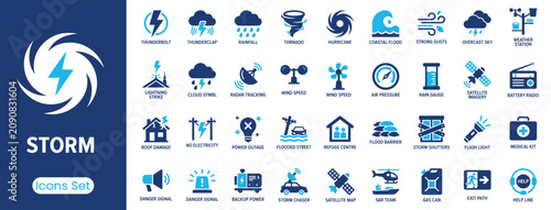 Bild auf Leinwand Storm icon set