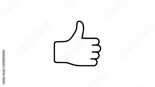 Thumbs up approval vector icon, bold hand-traced outline illustration for like buttons, positive feedback, agreement, success, social media reactions, ratings, and scalable interface design