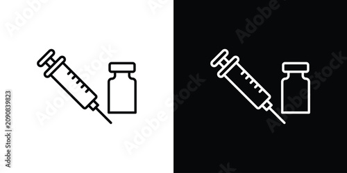Tableau sur toile Vaccine vial icon editable elements kit