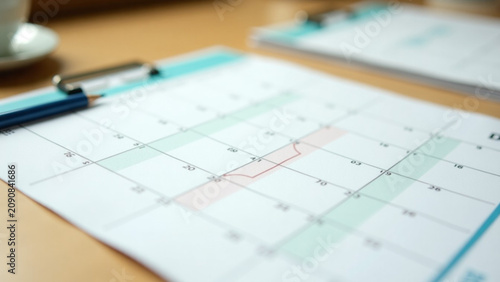 Colorful table background planning iteration for business meeting or travel planning concept ar close up