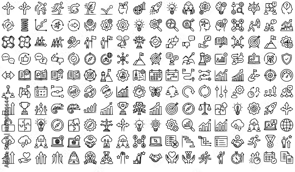Fototapeta premium Business growth and development icons