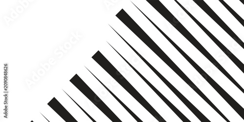 Tableau sur toile Geometric diagonal oblique vector curve gradient black and white graphic stripe line