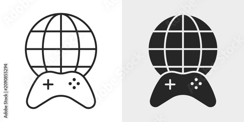 Quadro em tela Online Gaming Icon represents multiplayer gaming, and online entertainment