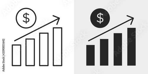 Business Finance Icon represents financial growth, investment, and business performance.