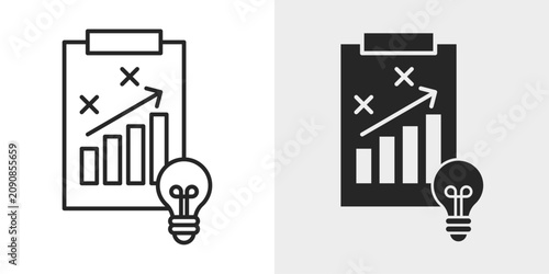 Business Strategy Icon represents planning, business development, and strategic decision making.