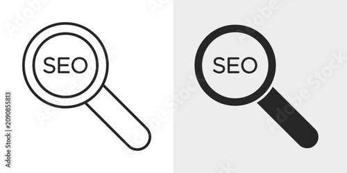 Bild auf Leinwand SEO Optimization Icon represents search engine optimization, keyword ranking, and website visibility