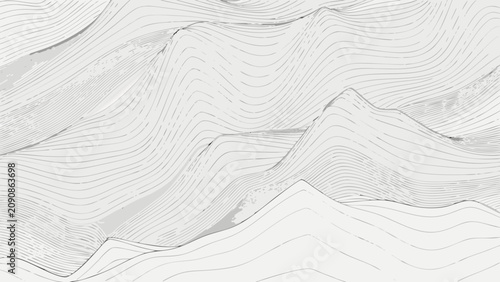 Fotografie Contour lines depicting a mountainous landscape a minimalist vector illustration