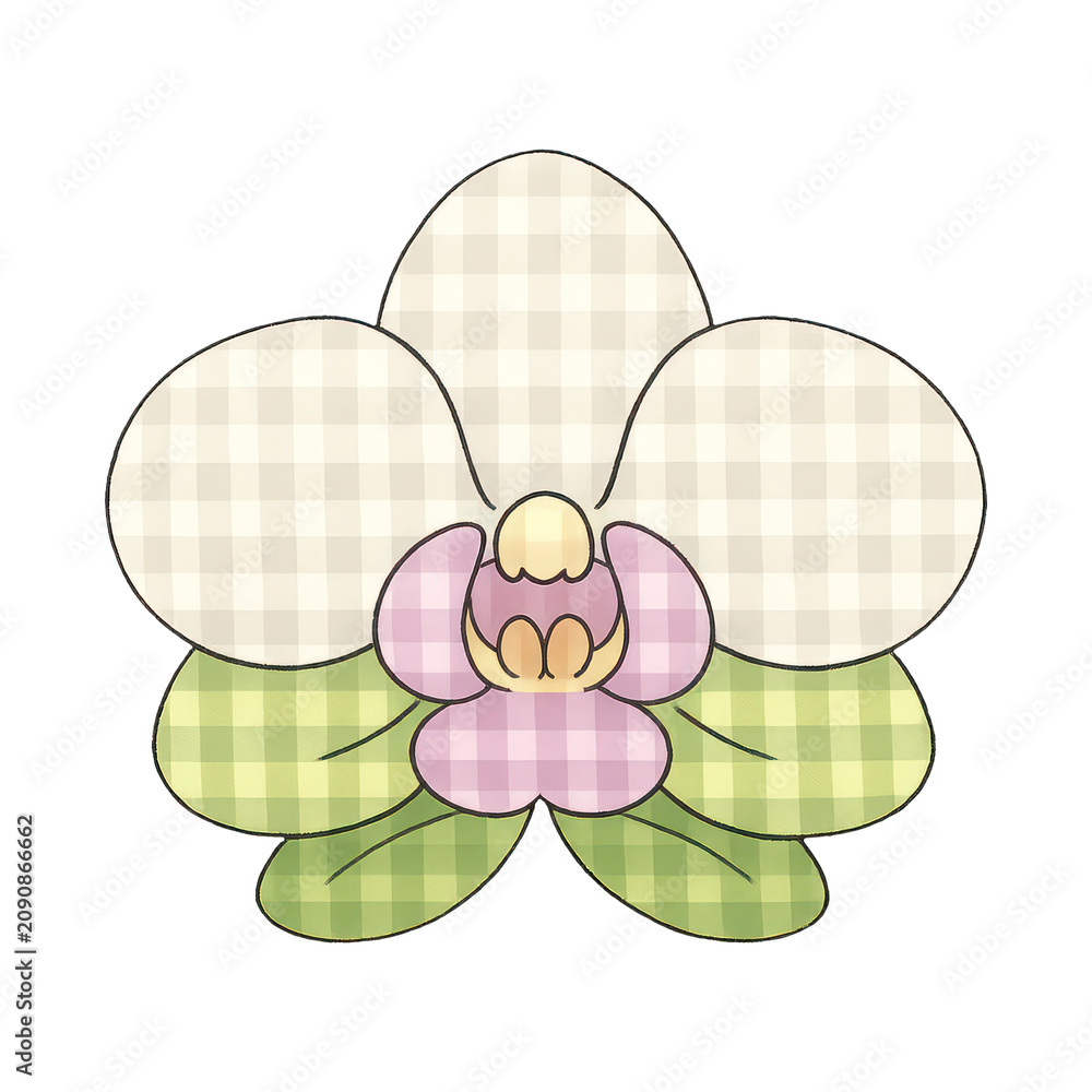 Obraz premium PNG Checkered orchid flower illustration