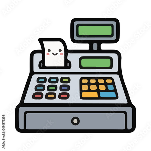 Cash Register Happy Receipt Successful Business