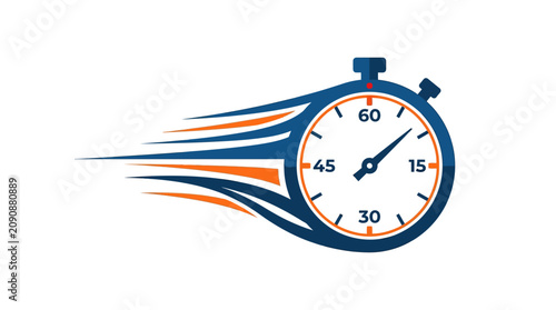Obraz na plátně A stopwatch with motion lines indicating speed.