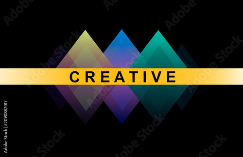 Abstract background with geometric shapes, diamonds and colors, creative.