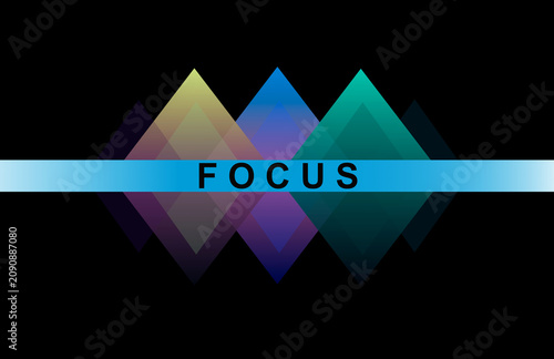 Abstract background with geometric shapes, diamonds and colors, focus.