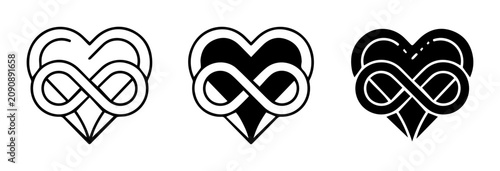 Canvastavla Infinity Heart Symbol, Eternal Love Icon, Endless Romance Vector Graphics