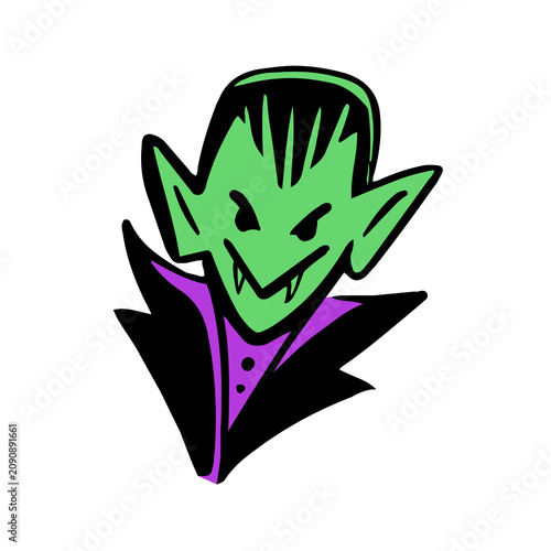 Fotografie Count Dracula Vector Mascot Cartoon Face Logo PNG Sticker