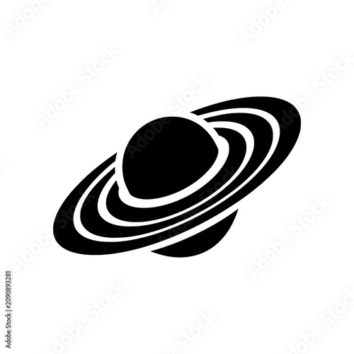 Tableau sur toile Black Hole icon featuring a cosmic singularity surrounded by a swirling accretion disk