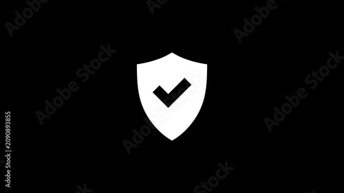 Data protection privacy guard approved verified white shield animation