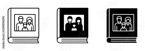 Foto Family Photo Album Icons, Memory Book Vector Graphics, Cherished Moments Collect