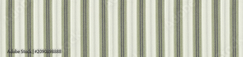 Obraz na plátně Seamless sage green and cream ticking stripe woven fabric texture in a panoramic