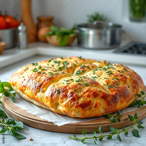 Freshly baked focaccia brea...