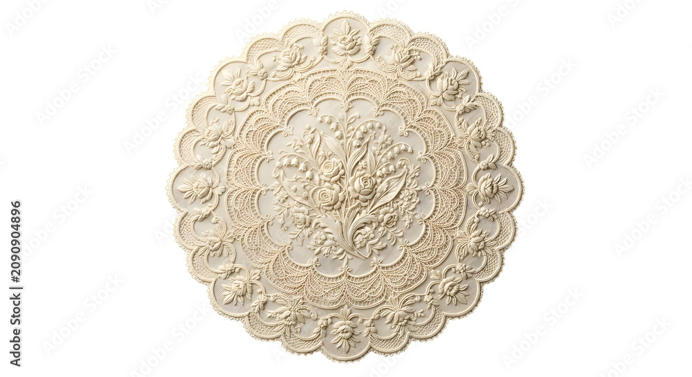 Foto round lace doily isolated on white